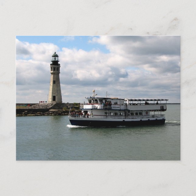 Miss Buffalo & Buffalo Main Leuchtturm Postkarte (Vorderseite)