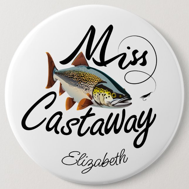 Miss Castaway Regenbogenforelle  Button (Vorderseite)