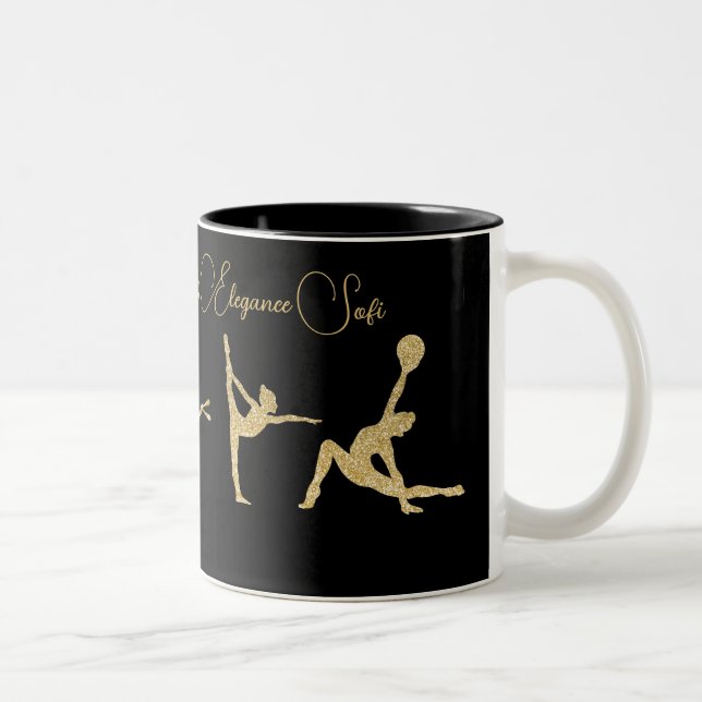 Miss Elegance Gymnastic Gold Zweifarbige Tasse (Rechts)