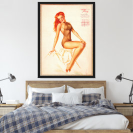 Miss Februar Varga Girl 1946 Button-up-Kalender Leinwanddruck