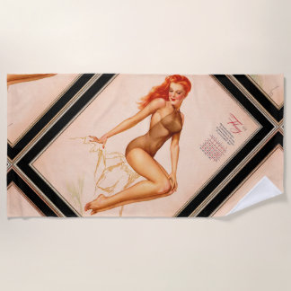Miss Februar Varga Girl 1946 Button-up-Kalender Strandtuch