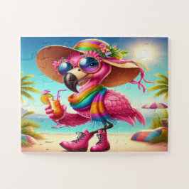 Miss Flamingo am Strand