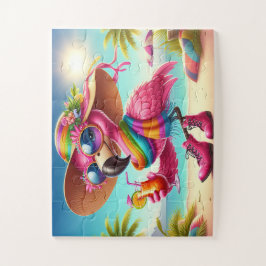 Miss Flamingo am Strand