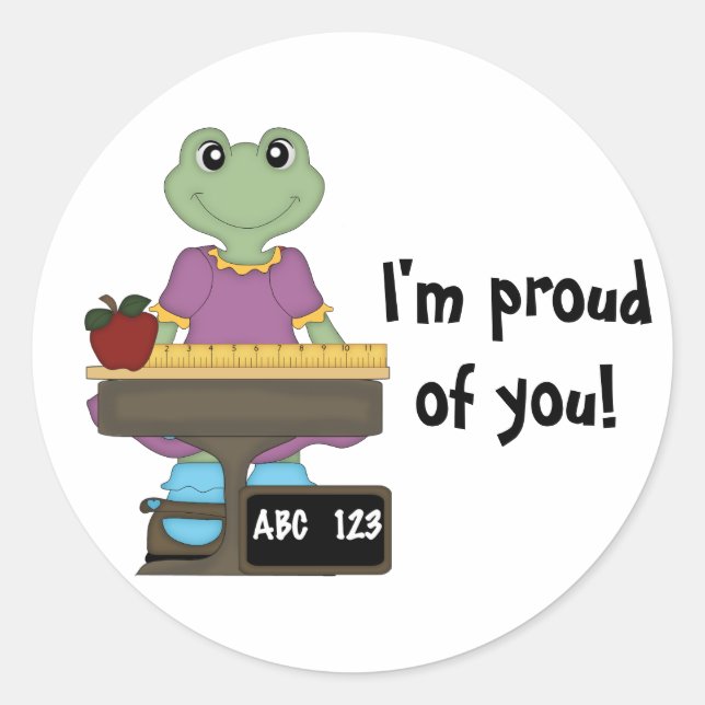Miss Froggy/ich bin stolz auf dich! Runder Aufkleber (Vorderseite)