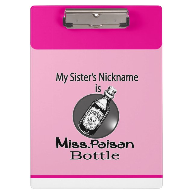 Miss. Giftflasche von Chennai Indipup Klemmbrett (Vorderseite)