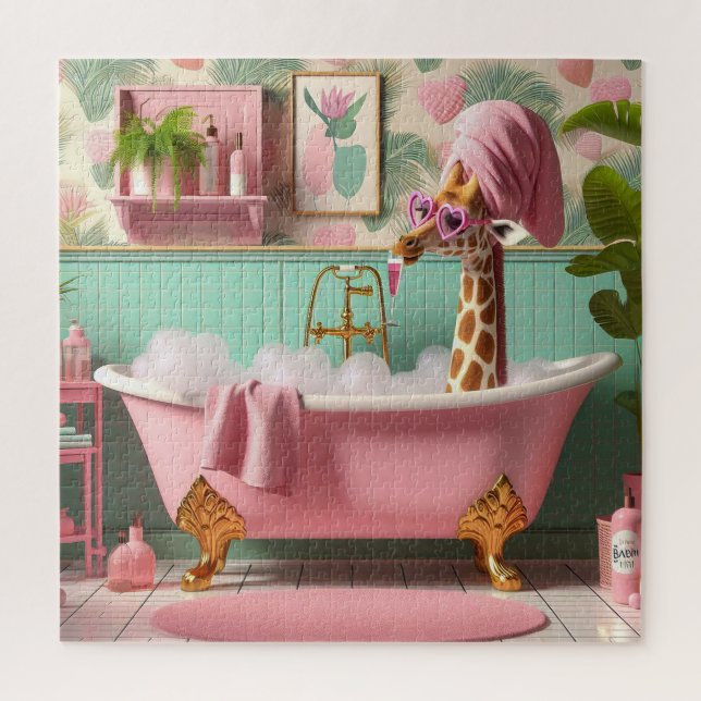 Miss Giraffe macht einen Bubble Bath (Vertikal)