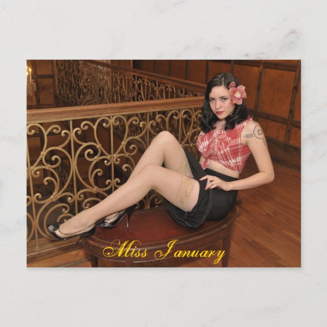 Miss Januar-Postkarte Postkarte (Vorderseite)