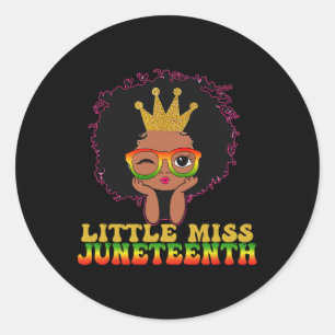 Miss Juneteenth Celebrate 19. Juni Black Girl Kid Runder Aufkleber