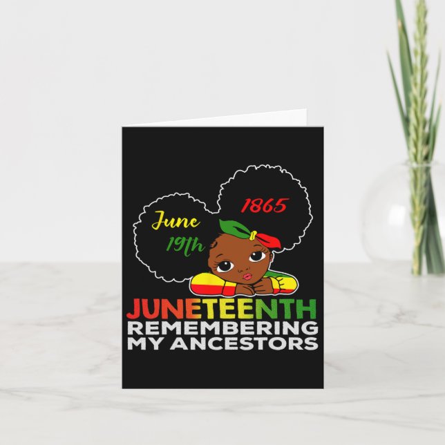 Miss Juneteenth erinnert meine Vorfahren Black Gir Karte (Vorderseite)