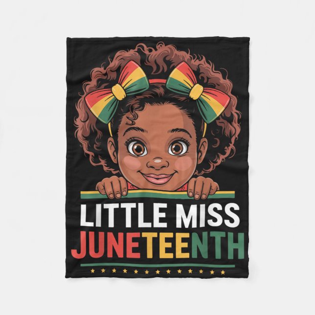 Miss Juneteenth Freedom Black American African Gir Fleecedecke (Vorderseite)