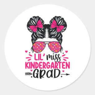 Miss Kindergarten Grad Abschluss Graduated Girls Runder Aufkleber