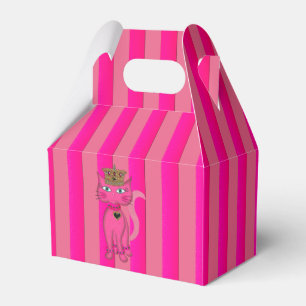 Miss Kitty Pink Glitzer 2s FAVOR BOX Gable Geschenkschachtel
