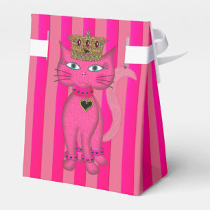 Miss Kitty Pink Glitzer 2s FAVOR BOX Zelt Geschenkschachtel