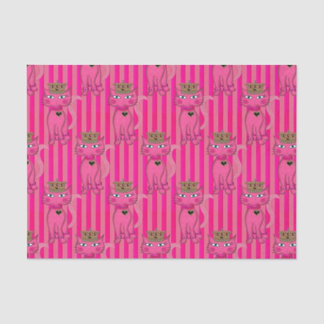 Miss Kitty, rosa Glitzer 2AO-GEWEBE-WRAPPING-PAPIE Seidenpapier (Vorderseite)