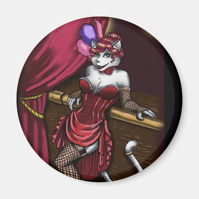 Miss Kitty Round Magnet (Vorne)