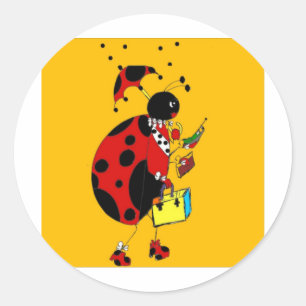 Miss Ladybug Runder Aufkleber