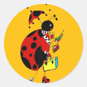 Miss Ladybug Runder Aufkleber