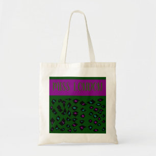 Miss London Green und lila Design Tragetasche