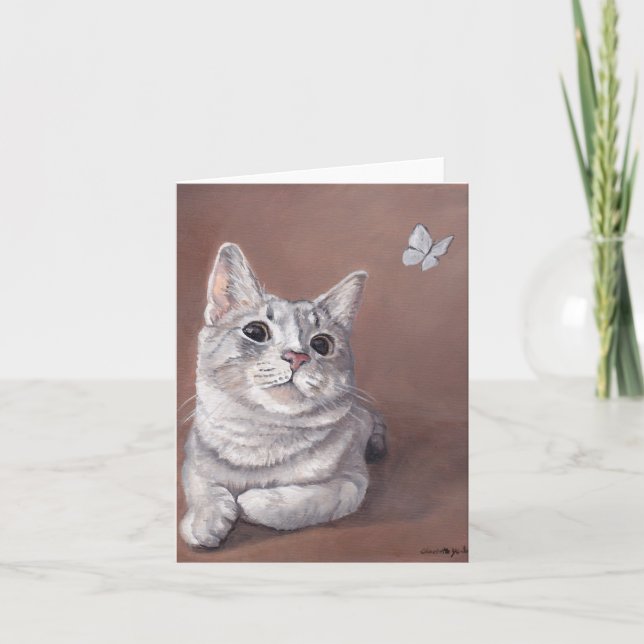 Miss Maggie Kitty Cat Art Note Card Karte (Vorderseite)