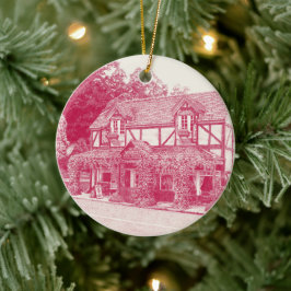 "Miss Marple's Tea Room" (Himbeere) - Keramik Ornament