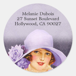 Miss Melanie in Lavender - Adressplatten Runder Aufkleber