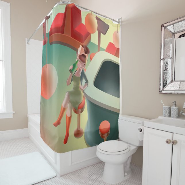 Miss Meow - Bar für späte Nacht Duschvorhang (Beispiel)