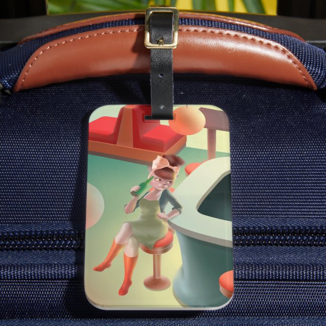 Miss Meow - Bar für späte Nacht Gepäckanhänger (Vorderseite Insitu 2)