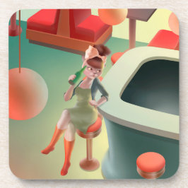 Miss Meow - Bar für späte Nacht Getränkeuntersetzer