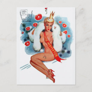 Miss Mistletoe Candy Kisses Button up Girl Postkarte