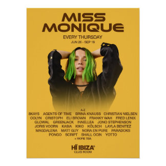 Miss Monique - Hï Ibiza - Club Poster