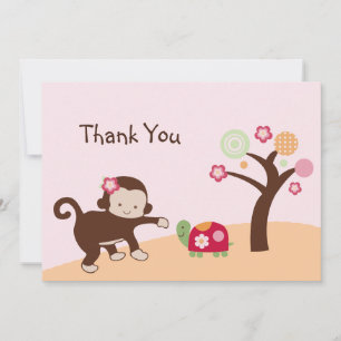 Miss Monkey Girl Danke-Karte Dankeskarte