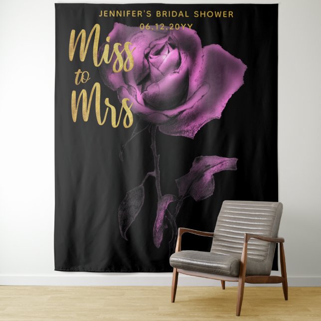 Miss Moody Lila Rose Dark Bridal Backdrop Wandteppich (Beispiel)