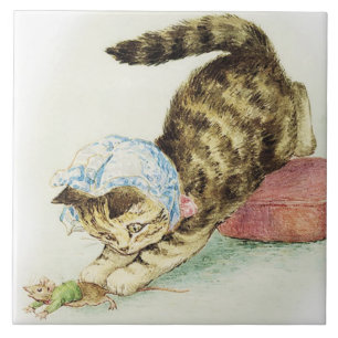 "Miss Moppet chases a Mouse" von Beatrix Potter Fliese