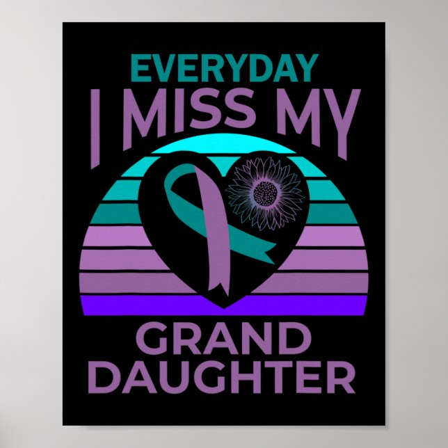 Miss My Grandtochter Herz Suizid Bewusstsein Gran Poster (Vorne)