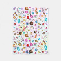 Miss Ojis Fleece-Decke in Weiß