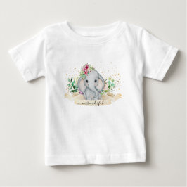 Miss Onederful Baby Elephant Illustration T-shirt