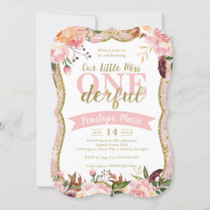 Miss ONEderful Birthday Party Invitation