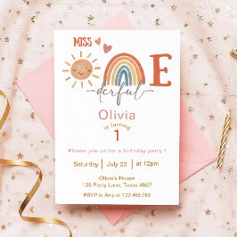 Miss ONEderful Girl 1er anniversaire Invitation