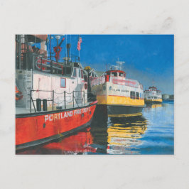 Miss Portland Fireboat und Casco Bay Ferries Postkarte