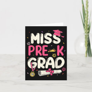 Miss Prek Grad Preschool Abschluss Mädchen Kinder Karte