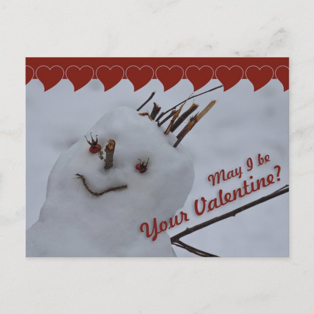 Miss Snowman CC0378 Valentine Postcard Feiertagspostkarte (Vorderseite)