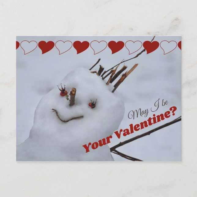 Miss Snowman in Liebe CC1199 Funny Valentine Postkarte (Vorderseite)