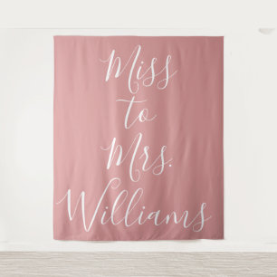 Miss to Mrs Banner Bridal Shower Hintergrund Rosa Wandteppich