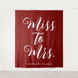 Miss to Mrs Banner Moderne Bridal Shower Dekoratio Wandteppich
