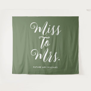 Miss to Mrs Banner Retro Modern Junggesellinnenabs Wandteppich