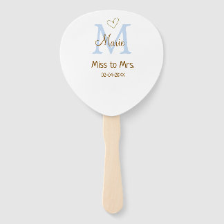 MISS TO MRS. BRAUTPARTY MONOGRAMM HERZ NAME FÄCHER
