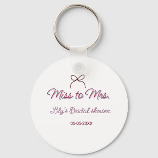 Miss to Mrs Brautparty Namen Datum Jahr Bogen Schlüsselanhänger