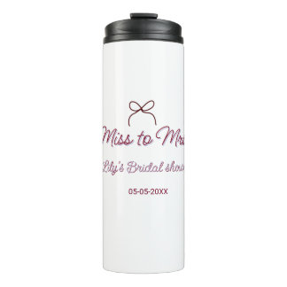 Miss to Mrs Brautparty Namen Datum Jahr Bogen Thermosbecher