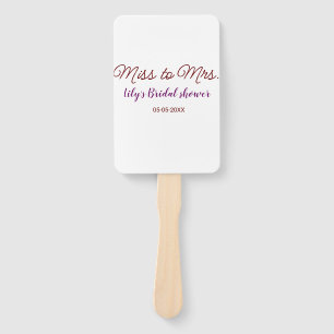 Miss to Mrs Brautparty Namen Datum Jahr einfach Fächer