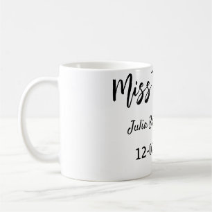 Miss to Mrs Brautparty stilvoll einfach Name hinzu Kaffeetasse